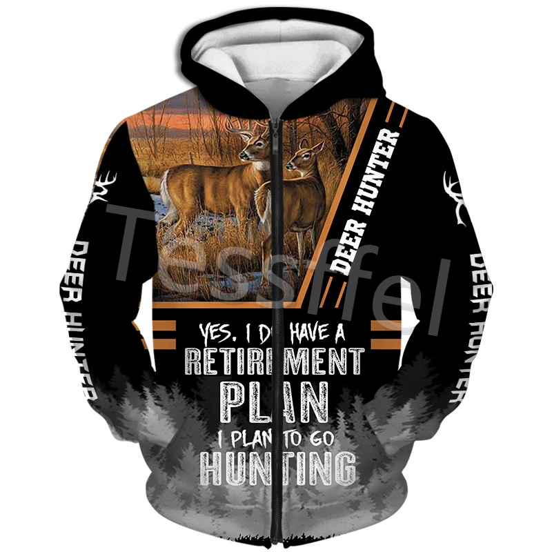 

Tessffel Camouflage Hunting Deer Hunter Animal 3D Printed Winter Fashion Men and Women Warm Fleece Jacket Zipper Hoodie Style-5