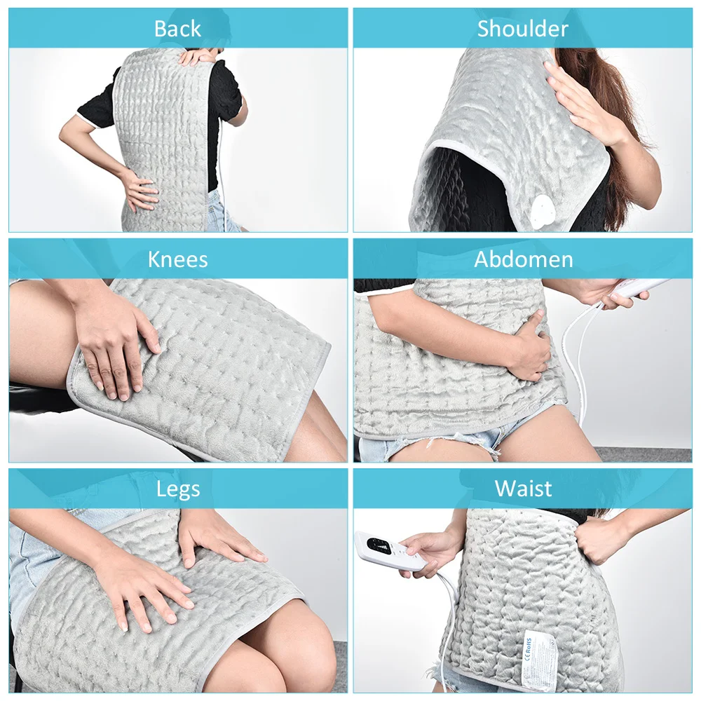 60x30cm EU/US Electric Heating Pad Washable Washable Blanket Therapy Heating Pad for Shoulder Neck Back Warming Products