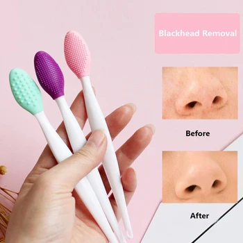 

1Pcs Silicone Nose Brush Facial Cleaning Brush Blackhead Pore Removal Wash Exfoliating Massage Brushes Daily Face Cleaning Tools