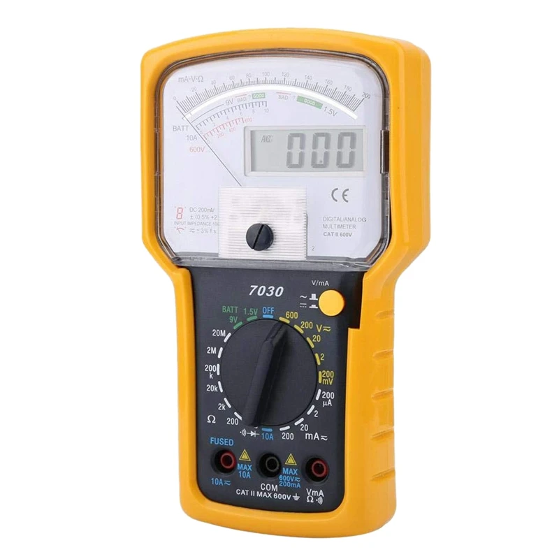 KT7030 AC/DC Аналоговый мультиметр тестер, цифровой аналоговый мультиметр тестер двойной дисплей сопротивление напряжения Указатель мультиметр Tes