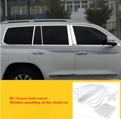 Применяется только для Toyota 08-19 лет Land Cruiser модифицированный оконный формовочный светильник Land Cruiser для кузова Аксессуары для отделки полос - Цвет: 3
