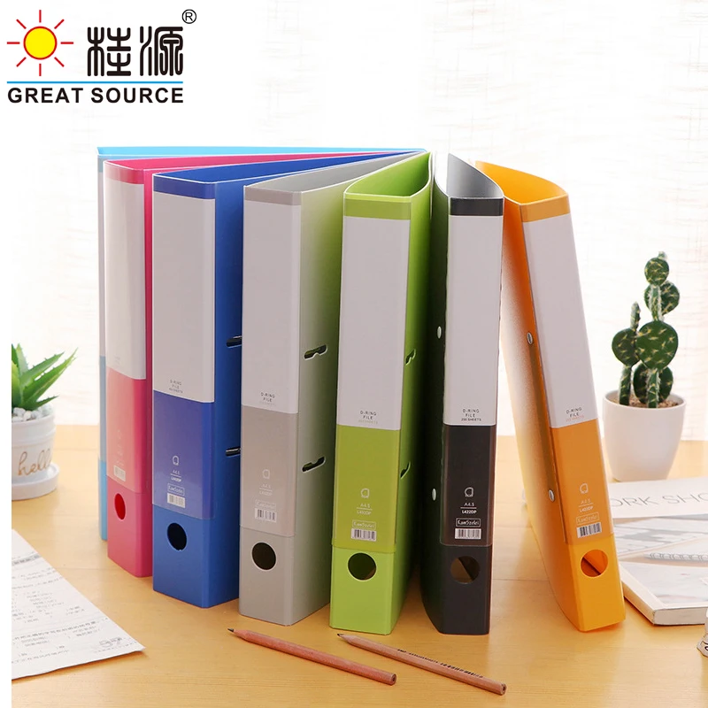 MQQ A4 Lever Arch File StrongLine ABS on Board 40mm (1.58") Spine Pull Stationery Document Storage Assorted Bright Colours(2PCS)