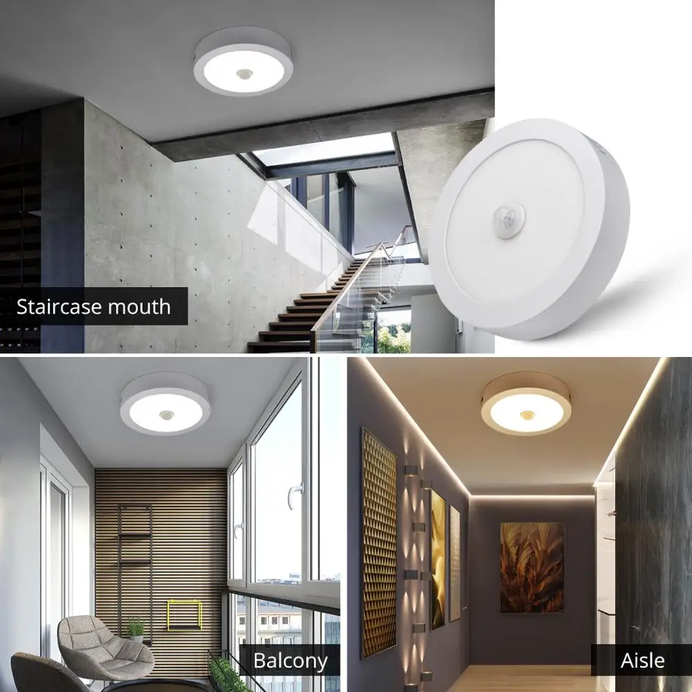 AC110V 220V Night Lamp 6W 12W 18W Ceiling lighting PIR LED techo light Motion sensor Home hallway stairs Bath room Ceil lampara