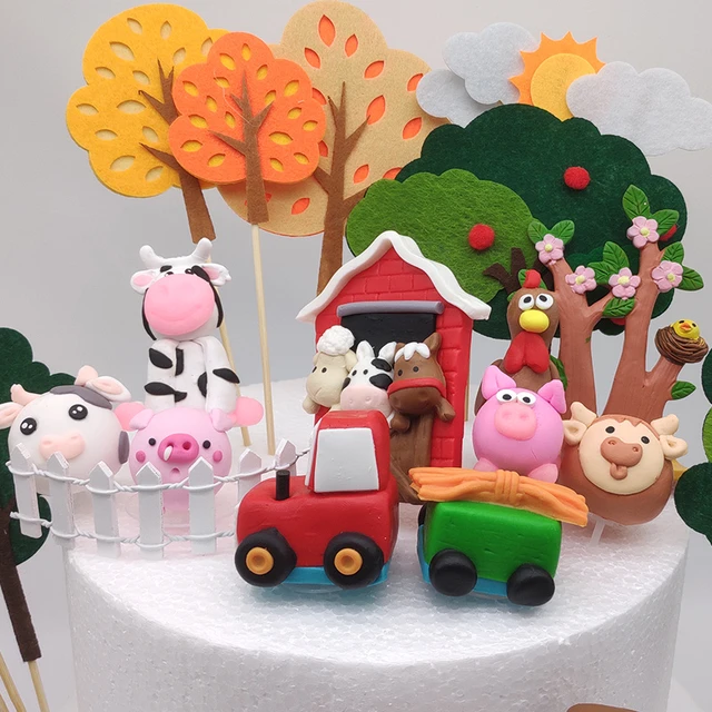 Kit Decorazioni Compleanno Fattoria Animali | 16 Palloncini Animali, 13 Topper Per Torta E Festone | Per Feste A Tema