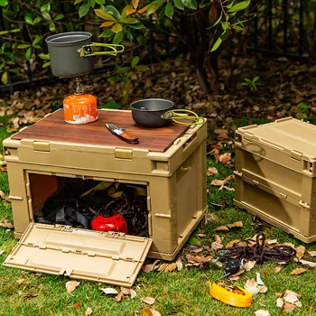 

Multifunctional Vehicle-mounted Plastic Container Storage Box Outdoor Picnic Camping Can Open Side Storage Folding Box