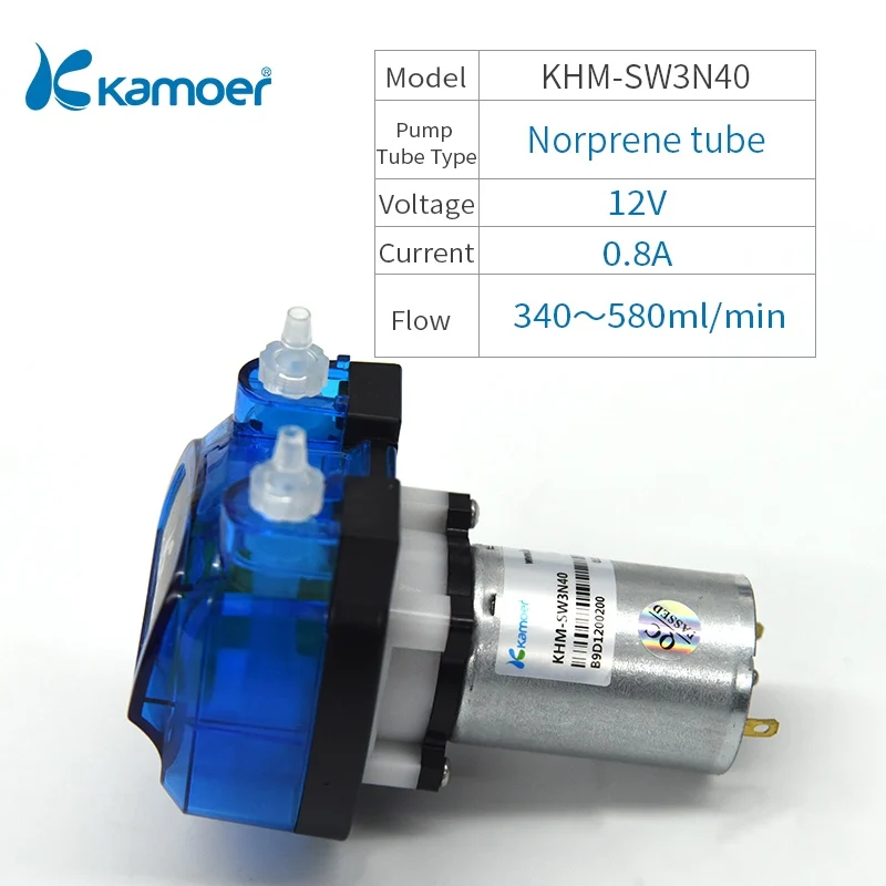 Kamoer KHM перистальтический насос Высокоточный двигатель постоянного тока с пластиковым зубчатым приводом(Norprene tunbe или силиконовая трубка - Напряжение: KHM-SW3N40