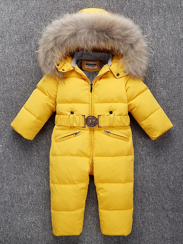 Детский пуховик; комбинезон для мальчиков и девочек; лыжный костюм для альпинизма - Цвет: Цвет: желтый