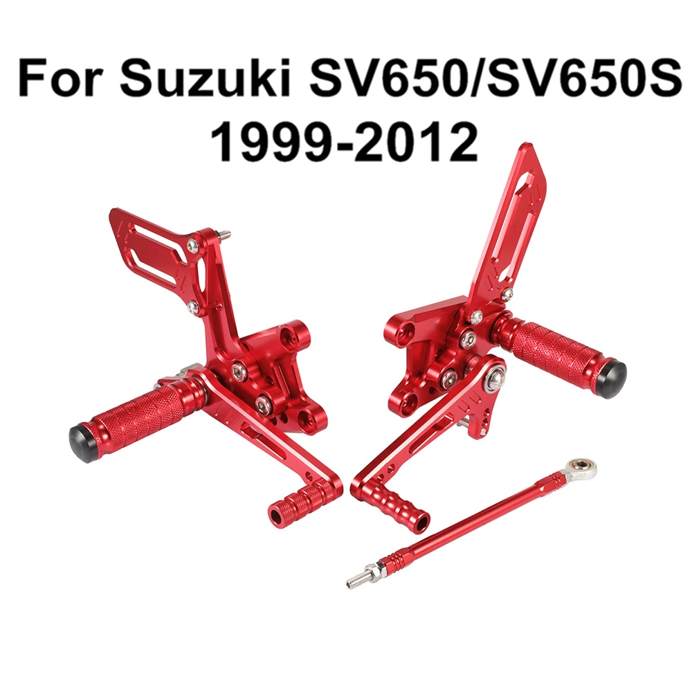 Red Style For Suzuki SV650 SV650S SV 650 S 1999-2012 Motorcycle Adjustable Rider Rear Sets Rearset Footrest Foot Peg D40