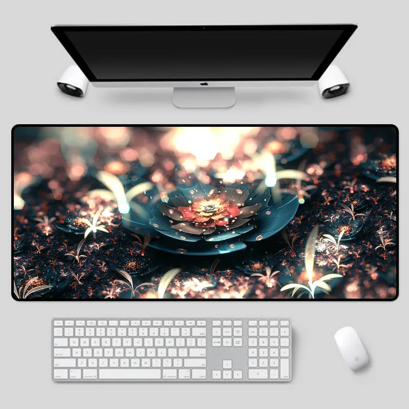 

XGZ Large size mouse pad beautiful flower series pattern desk pad computer notebook office keyboard pad