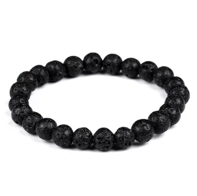 Volcanic stone Натуральный камень, женский браслет из тигрового глаза, лава, рок, бисер, кристалл, ювелирное изделие, пара браслетов, ювелирные изделия, аксессуары - Окраска металла: Volcanic stone