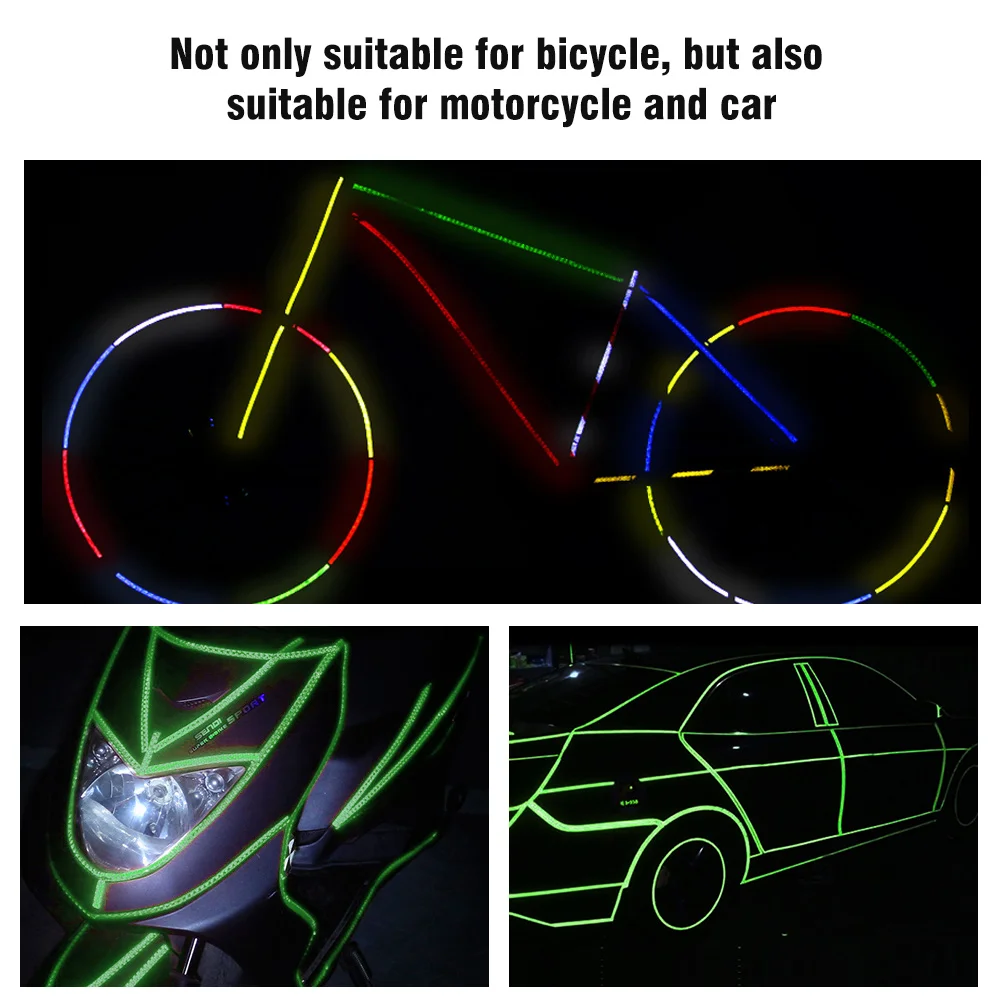 2Rolls 4 Colors Cycling Reflective Strips Warning Running Fishing Bike Safety Bicycle Bind Pants Leg Strap Reflective Tape