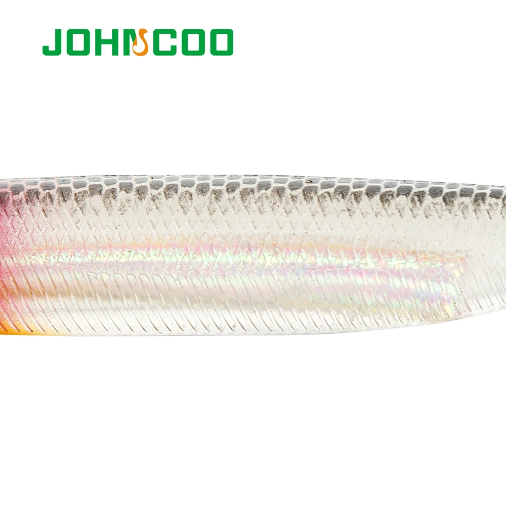 JOHNCOO Soft Bait Rainbow Minnow 5.4G 9.7G T Tail Fishing Lures  Artificial Soft Lures 5pcs Silicone Bait Bass Pike Bait Lure