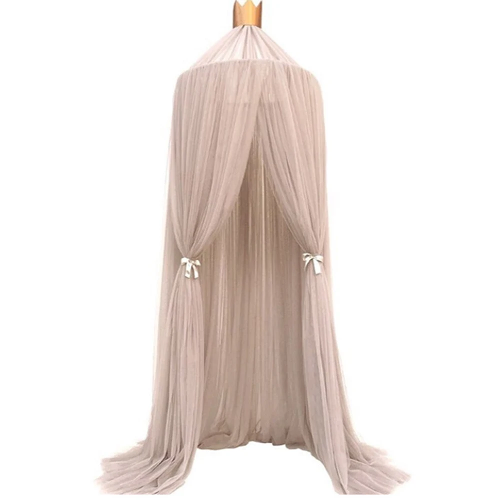 khaki 240cm Кружевная москитная сетка, Круглый купол, палатки для детей и взрослых, кровать, подвесная москитная сетка, декор для детской комнаты, Потолочный подвесной навес - Цвет: khaki 240cm