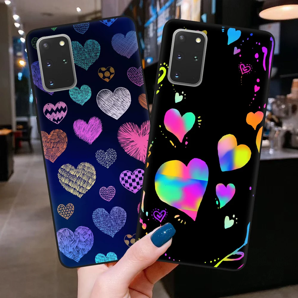 Чехол-накладка для Samsung S9 S10 S20 Plus Ultra S10E Note 10 Lite Pro с сердечками | Мобильные телефоны