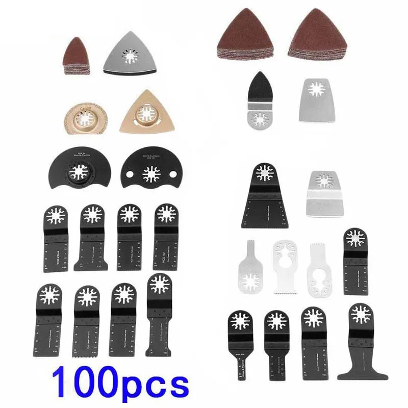 

100PCS Oscillating Saw Cutters Set Multi Tool Accessories Kit For Wood Cutting