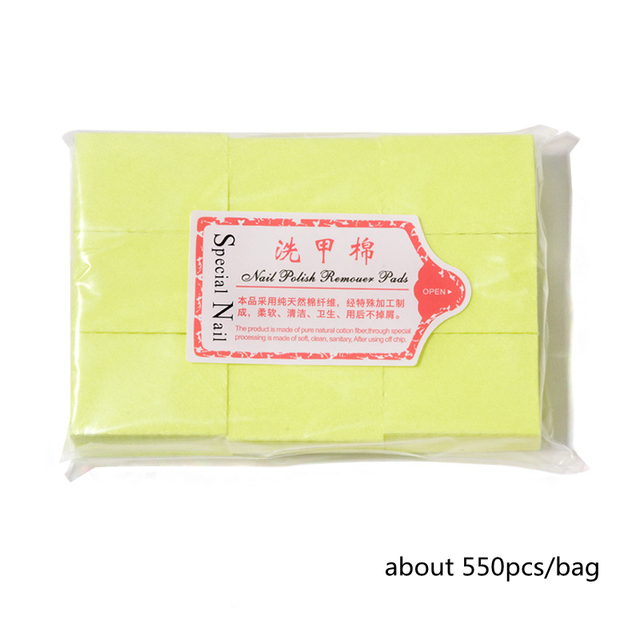 Pack Nail Polish Remover Pads Lint Free Cotton Paper Wipes Cleaner Nail Art Polish Gel Cleaning Manicure Tools