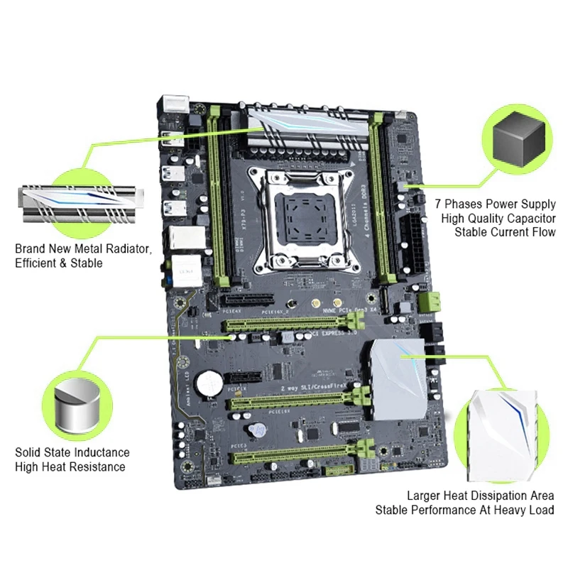 X79-P3 игровая материнская плата Lga 2011 Atx Поддержка Intel Xeon Core Cpu 4X32 Gb 128Gb Ram память Pci-E X16 для серверного рабочего стола