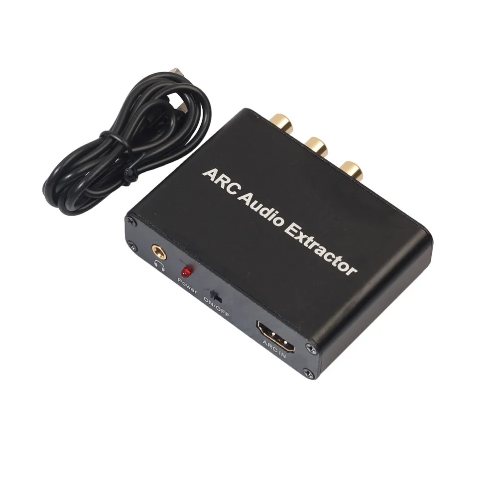 192 кГц алюминиевый ARC аудио адаптер HDMI аудио экстрактор ARC оптический SPDIF коаксиальный аналог 3,5 мм L/R стерео аудио