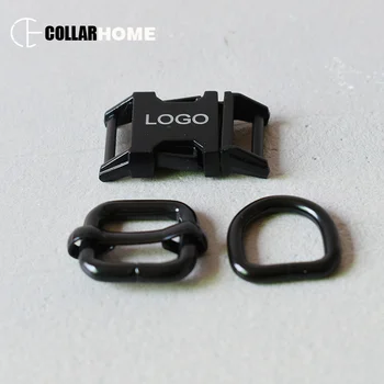 

10 sets engrave logo custom metal buckle hardware clip clasp 15mm half D ring for bag dog pet collar DIY sewing accessories
