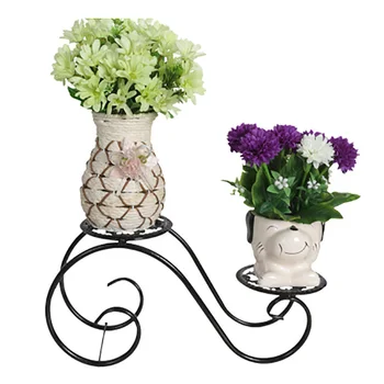 

VICTMAX Wrought Iron Mini Plant Stand Flower Pot Holder For Home Office Garden Decor(Not Include Plant, Just Stand) - Black