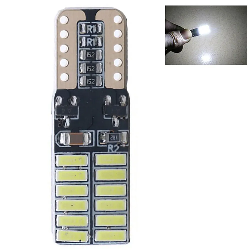 W5W T10 24SMD 4014 светодиодный автомобиля номерной знак светильник просвет, сигнализирующий фонарь стайлинга автомобилей - Испускаемый цвет: Белый