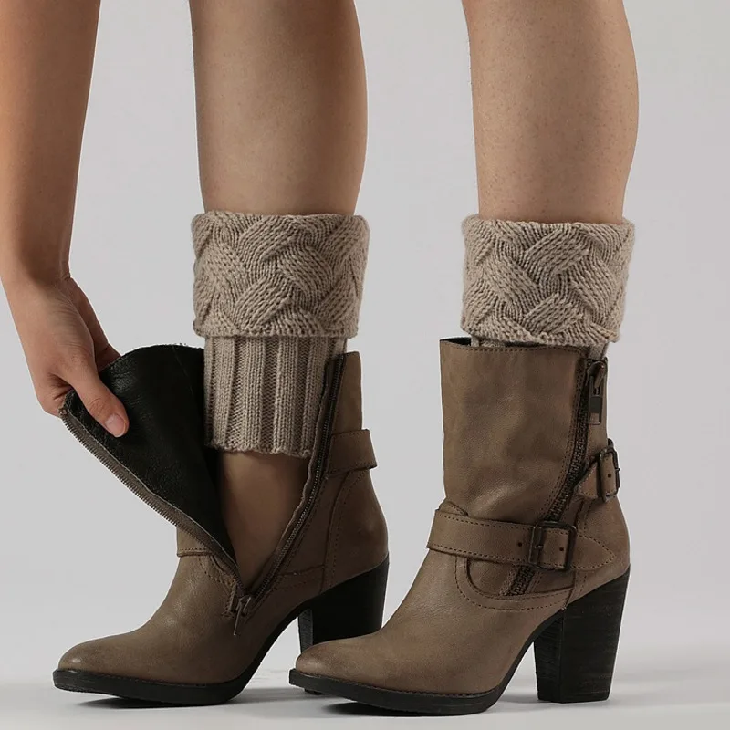 RICORIT 3 Pair Winter Women Knitted Leg Warmers Socks Boot Cover Knitting Socks Keep Warm Leg Socks Set Boots Set Wool Socks