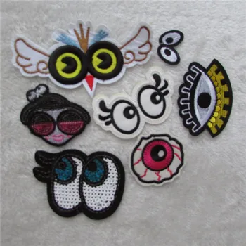 

8 kind select eyes patch hot melt adhesive applique embroidery patches stripes DIY clothing accessory 1pcs sell C260-C2011