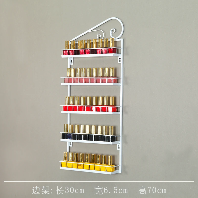 Большой лак для ногтей стеллаж для хранения стены маникюра Косметика Дисплей Стенд Современный лак для ногтей, метал хранения для лака для ногтей, Красота салон - Цвет: white right side