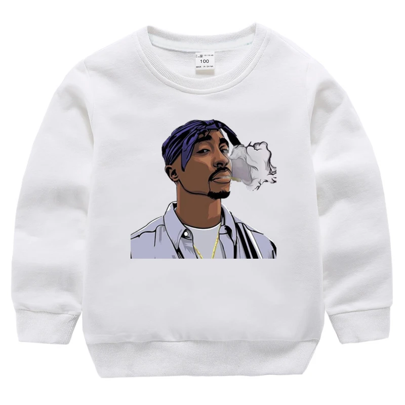 Kpop Tupac Kids Long Sleeve Pullover T Shirts Boys Sweatshirts Toddler Girl Hoodie Fashion Harajuku Clothes Baby Clothes Unisex - Цвет: 996b-bj-11-13-1