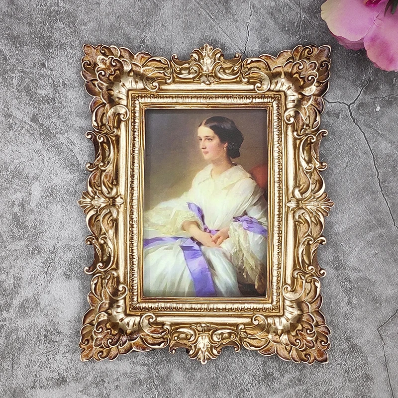

European Style 6 Inch Phase Frame Palace Relief Creative Picture Frame Desktop Home Decoration Frame Wall Hanging