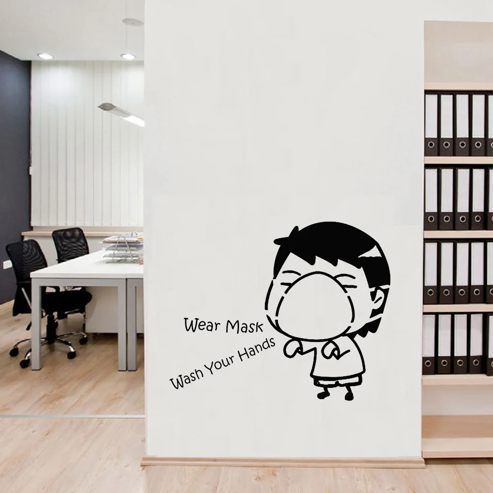 

New Design Wall Sticker Of Keep Away From Viruses Public Place Warning Statement Decor Restaurant Supermarket Wall Decals WL613