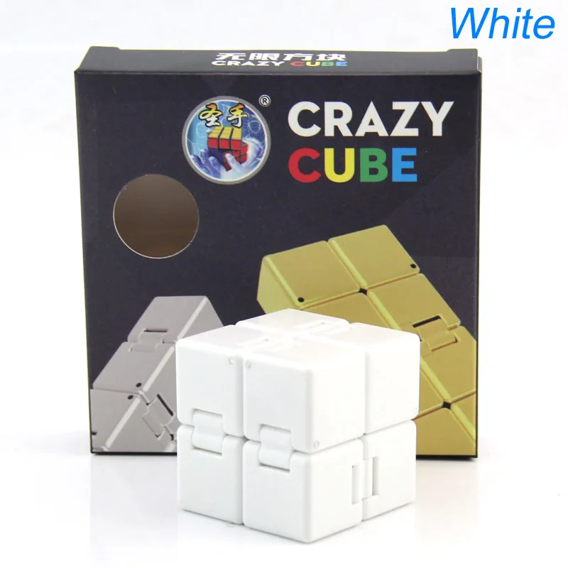 White ShengShou Infinity 2x2x2 Crazy Magic куб для снятия стресса скорость скручивающаяся головоломка антистресс Развивающие игрушки для детей - Цвет: White