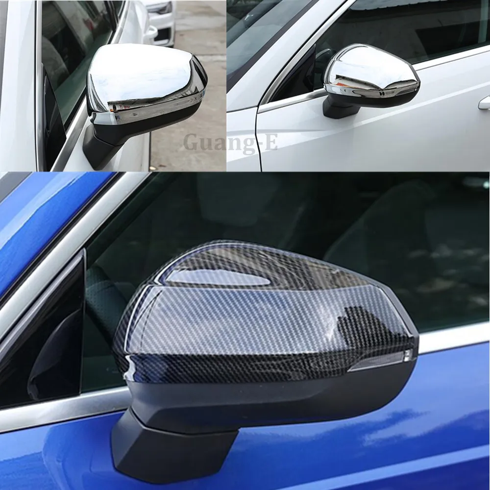 

For Audi Q3 F3 2018 2019 2020 Car Stick Rear View Rearview Side Glass Mirror Cover Trim Frame Eyebrow 2pcs