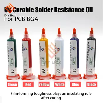 

6 Colours UV Curable Solder Mask Oil Welding Fluxes 10CC For PCB BGA Circuit Board Protect Soldering Paste Flux Cream