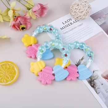 

Newborn Baby The Silicone Teether Rattles Toy For Toddler Handbell