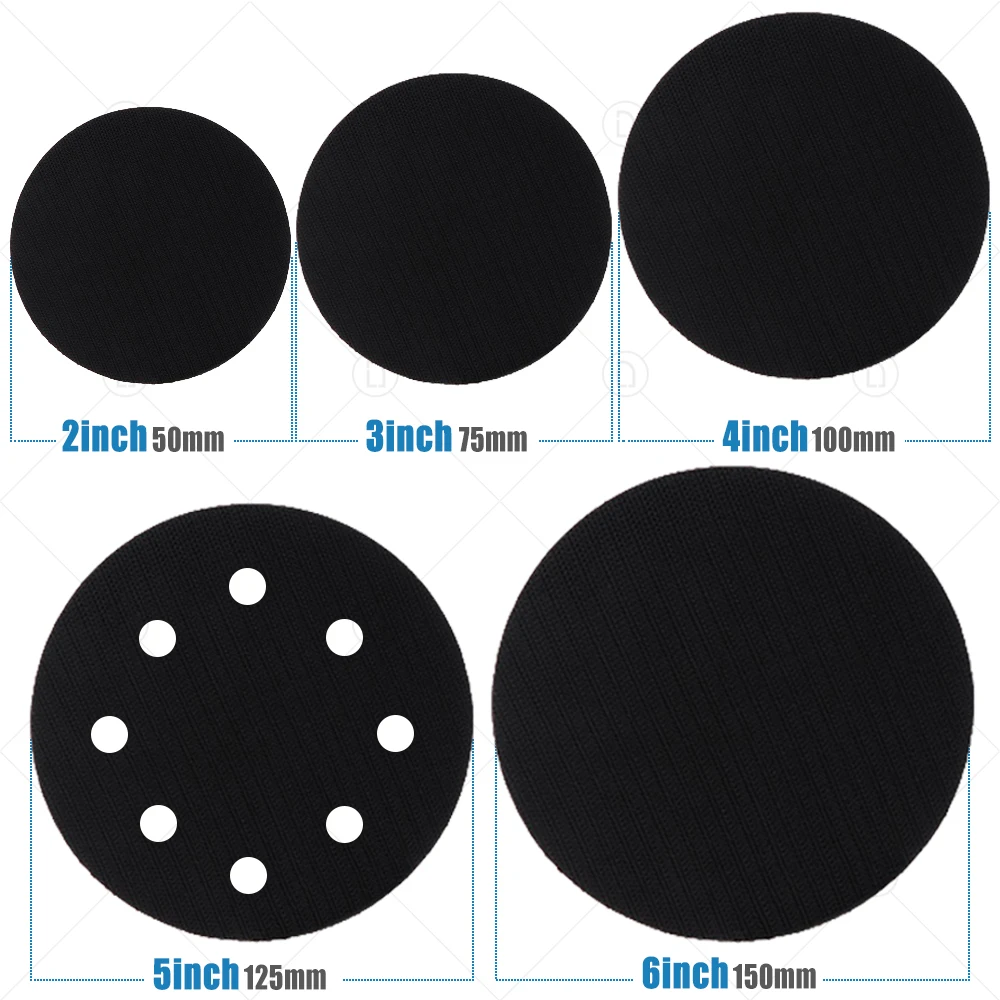 2/3/4/5/6 Inch Flocking Cushion Polishing Pad Soft Self-adhesive Disc Sponge Interface Removing Wax Buffer Pads Sandpaper Tray 2