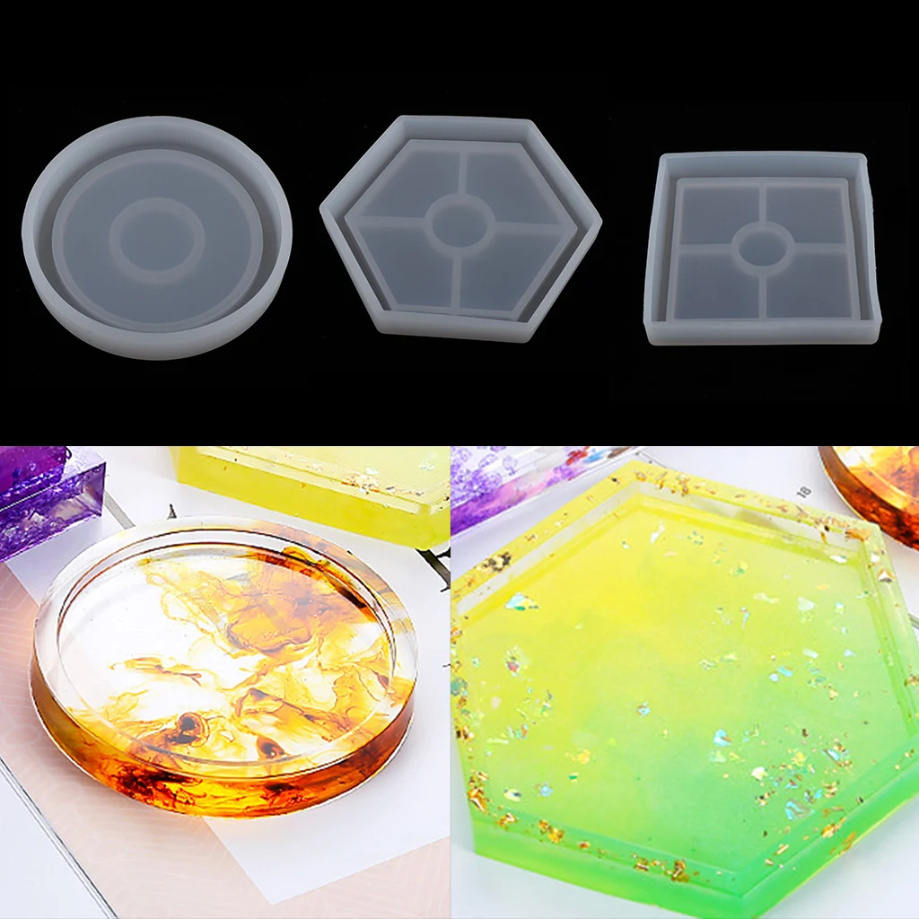 Square Resin Molds, Silicone Jewelry Casting Molds Coaster Molds for Resin Jewelry Making DIY Coaster Crafts