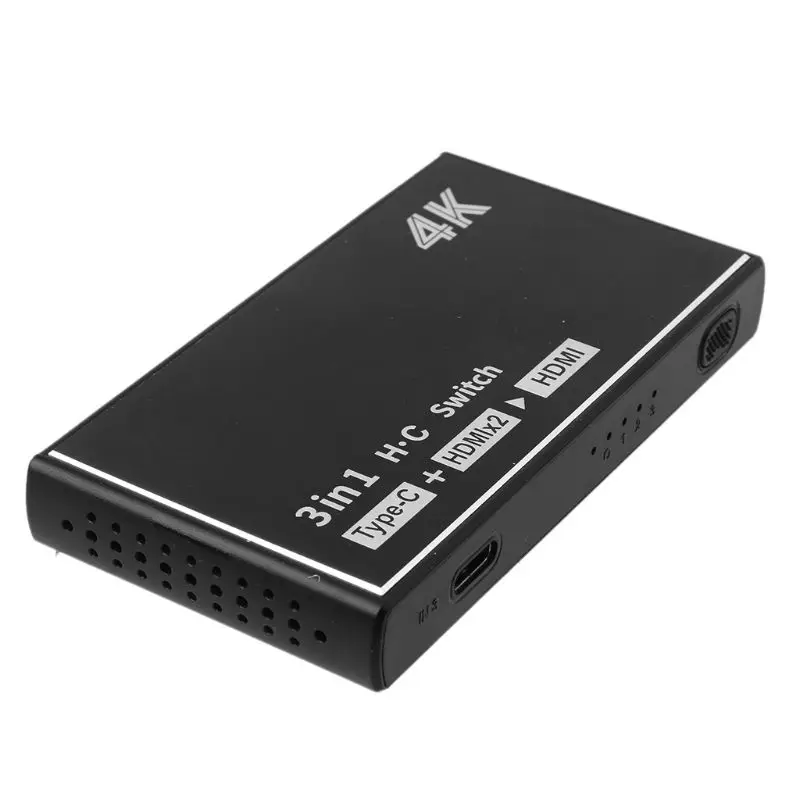 Тип C HDMIx2 3 Вход 1 Выход HDMI переключатель с пультом дистанционного управления коммутатор видео разветвитель конвертер для ТВ смартфонов PC компьютеры AXYF