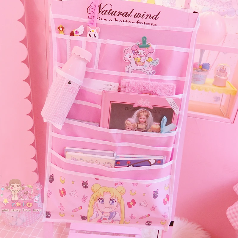 Мультфильм Сейлор Мун hello kitty My Melody Cinnamoroll pompomprin Косметические Сумки настенная подвесная сумка для книг сумки для хранения косметики для девочек