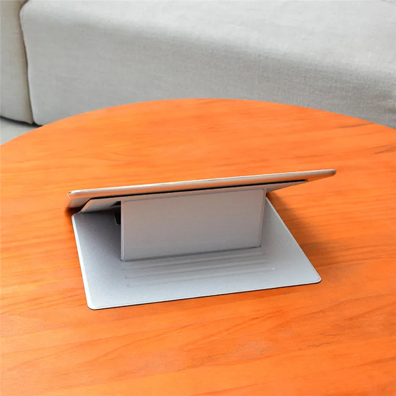 Luxury Upgrade Computer Laptop Pad Stand Adhesive Invisible Lightweight Folding Bracket Portable Tablet Holder for iPad MacBook