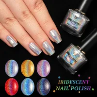 BORN PRETTY Holographic Nail Polish Rainbow Polish 6ml Laser Varnish Shining Glitter Nails 3-in-1 Water Based Nagel Kunst Lak