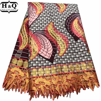 

Newest Design Ankara Batik Print Fabric 6 Yards/Pcs High Quality Nigerian Guipure Lace Fabrics 2020 Embroidered Lace Party Gown