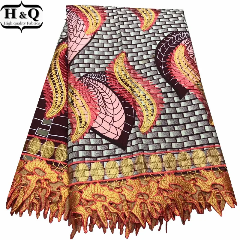 

Newest Design Ankara Wax Print Fabric 6 Yards/Pieces High Quality Nigerian Guipure Lace Fabrics 2020 Embroidered Lace Party Gown