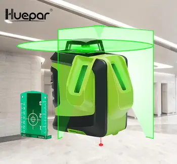 

Huepar Green Beam Cross Laser Level-360-Degree Horizontal Two Vertical Lines Plus Plumb Point Self-Leveling Alignment Multi Line