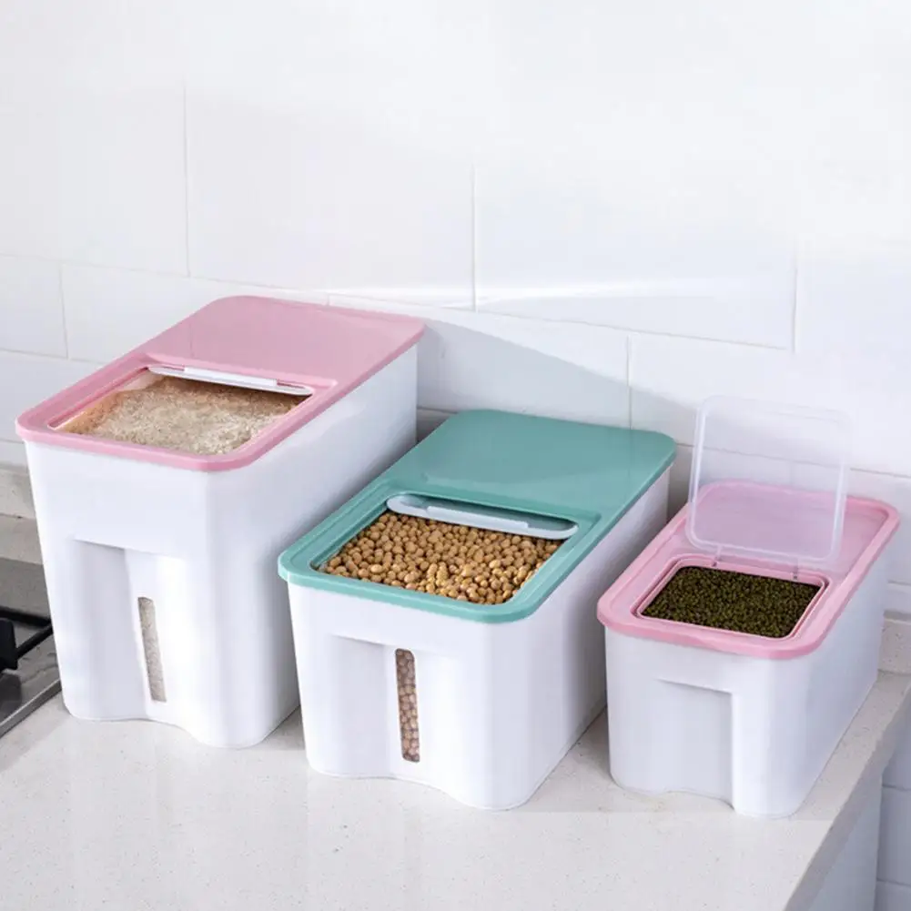Kitchen Rice Storage Box Grain Cereal Dispenser Food Moisture Proof