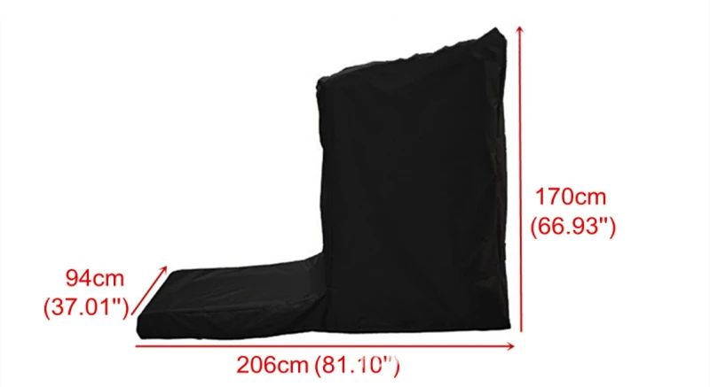 206X94X170CM Водонепроницаемая беговая дорожка Беговая машина Пылезащитная Крышка для внутреннего и наружного использования прочная беговая дорожка защита от пыли черный - Цвет: 206X94X170CM