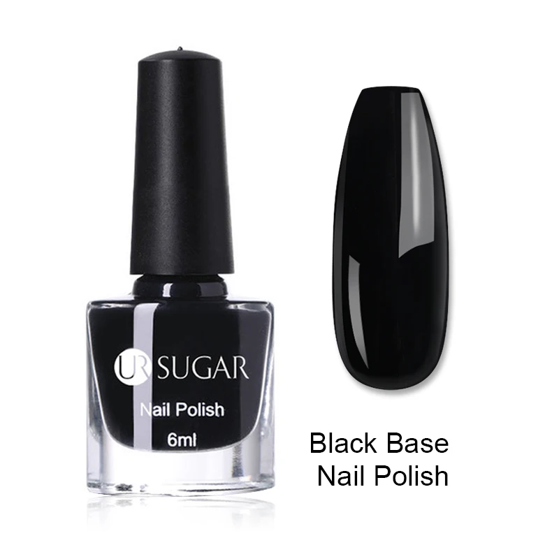 Black Base Ur Sugar 6 мл Блестки для ногтей Розовый Фиолетовый желе для дизайна ногтей лак на водной основе маникюрный лак для ногтей 6 цветов - Цвет: Black Base
