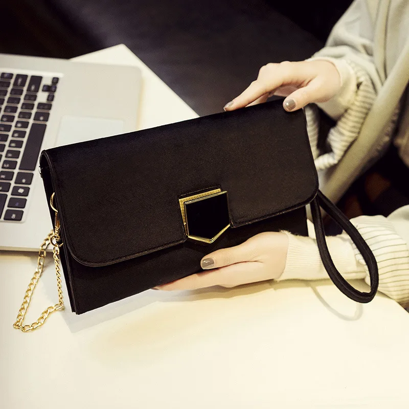 

Velvet WOMEN'S Handbag Versatile Handbag WOMEN'S Bag New Style One-Shoulder Oblique Chain Small Bag Korean-style Clutch Spring