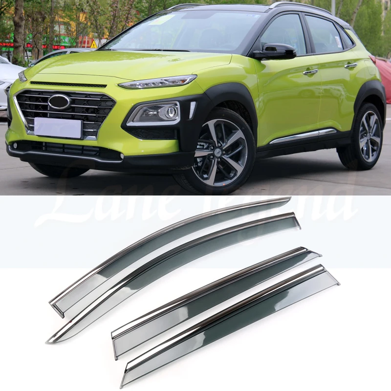 Оконный козырек тенты для hyundai/Kona Энсино Кауаи Защита от солнца Дождь гвардии дефлектор автомобиля аксессуары - Цвет: Car window