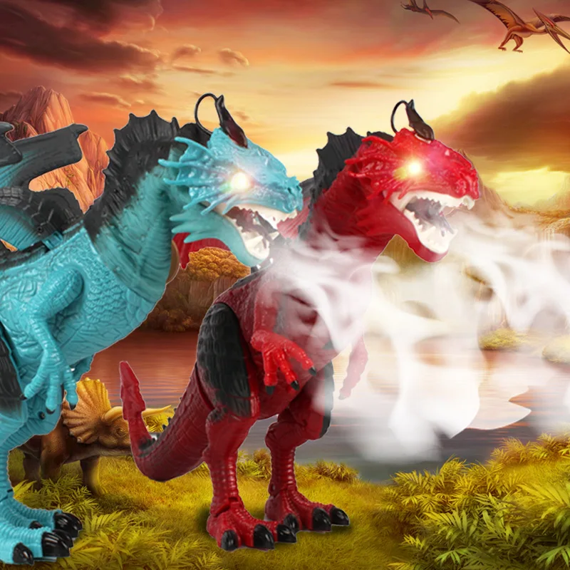 

Hot Selling Electric Spray Dinosaur Toy Simulated Animal Dragon Model Children Remote Control Toy